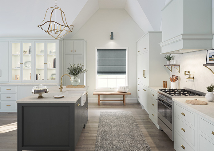 Soft Chevron, Soft Black - Motorised Roman Blind - Image 8